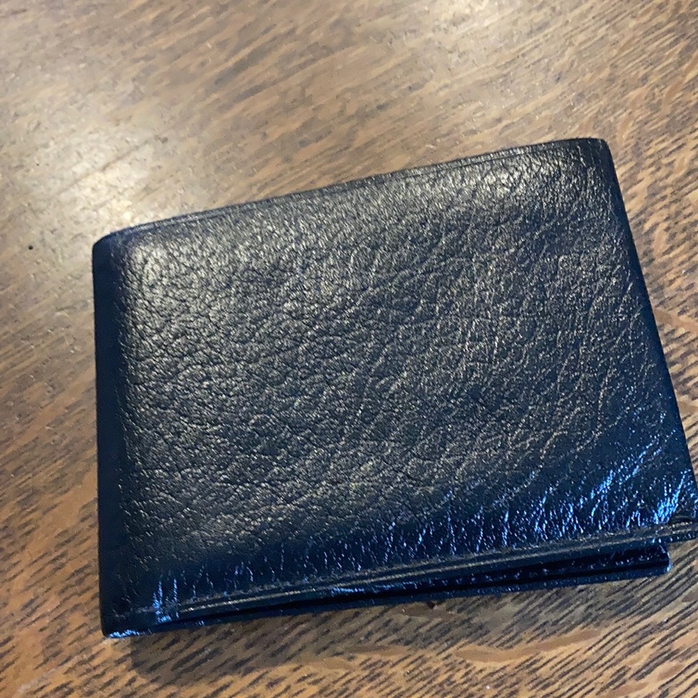 Men’s /Boys black Leather-wallet, cowhide, by Amity